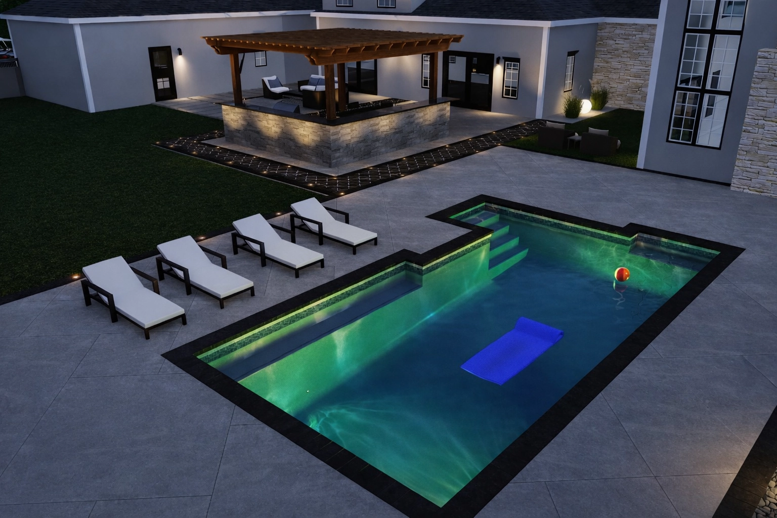 Pool and Outdoor Kitchen Design in New Albany, Ohio