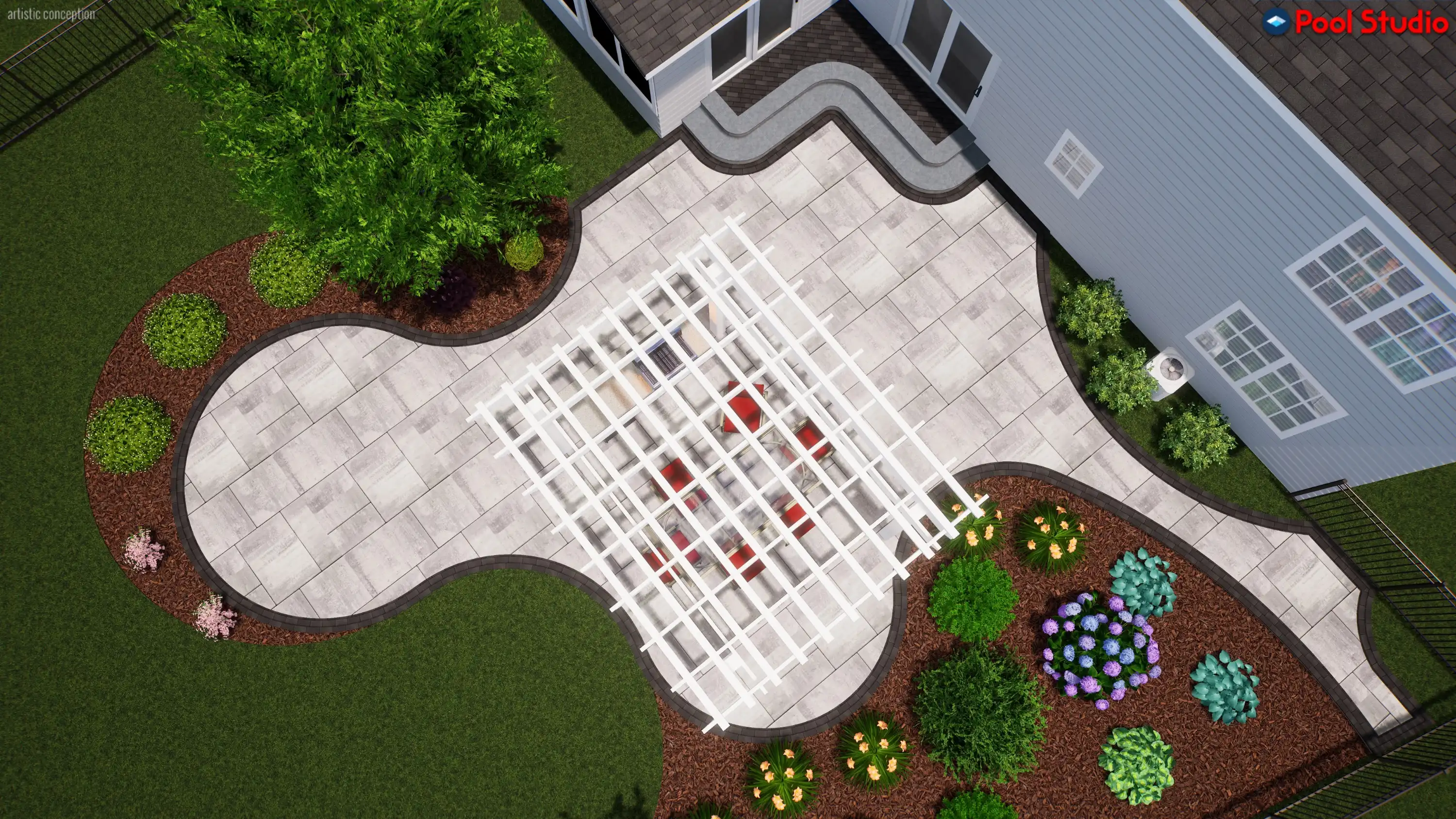 Deerfield, Illinois - Unilock Paver Patio and Covered Patio Design