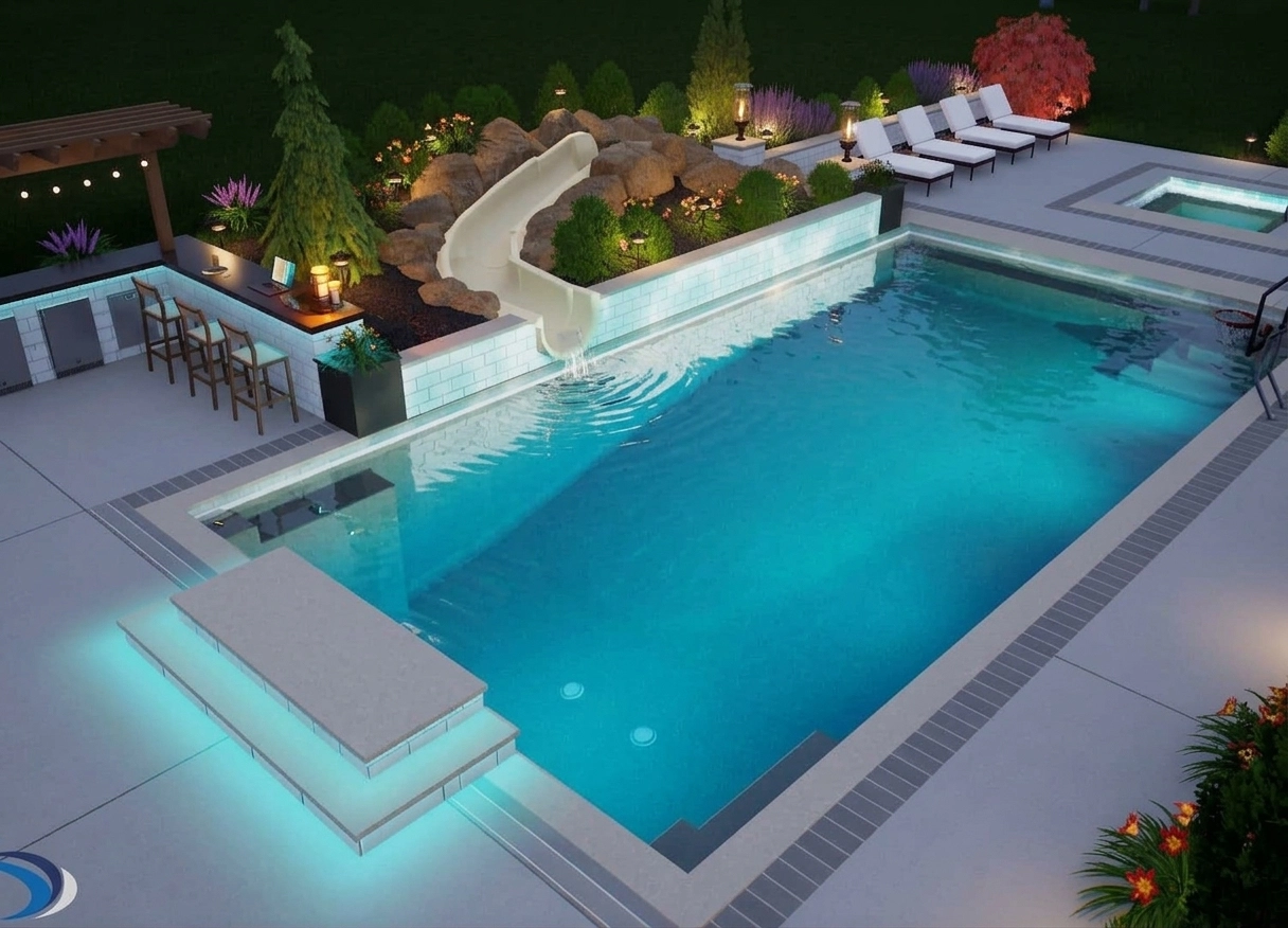 Orlando, Florida - Concrete Pool Deck and Pool Design